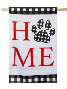 NEW Large Indoor Outdoor Home Paw Print House Flag 28 inch x 44 inch